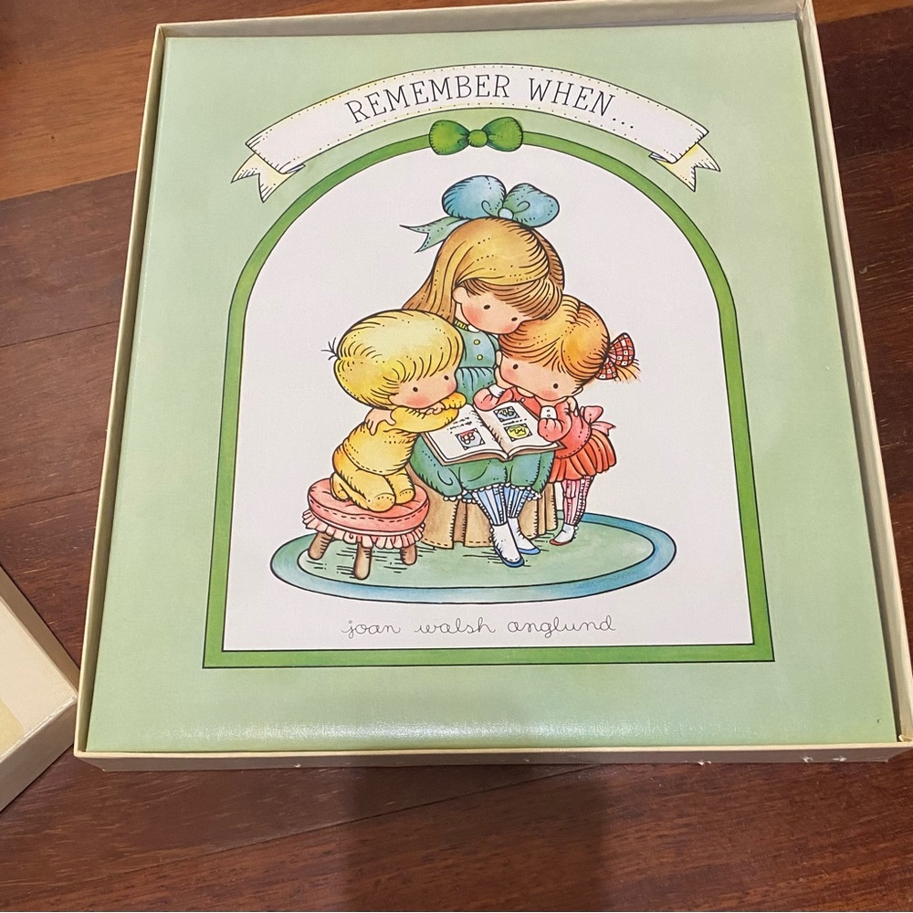 Joan Walsh Anglund Precious Memory scrapbook, 1970’s. Never used, original box.